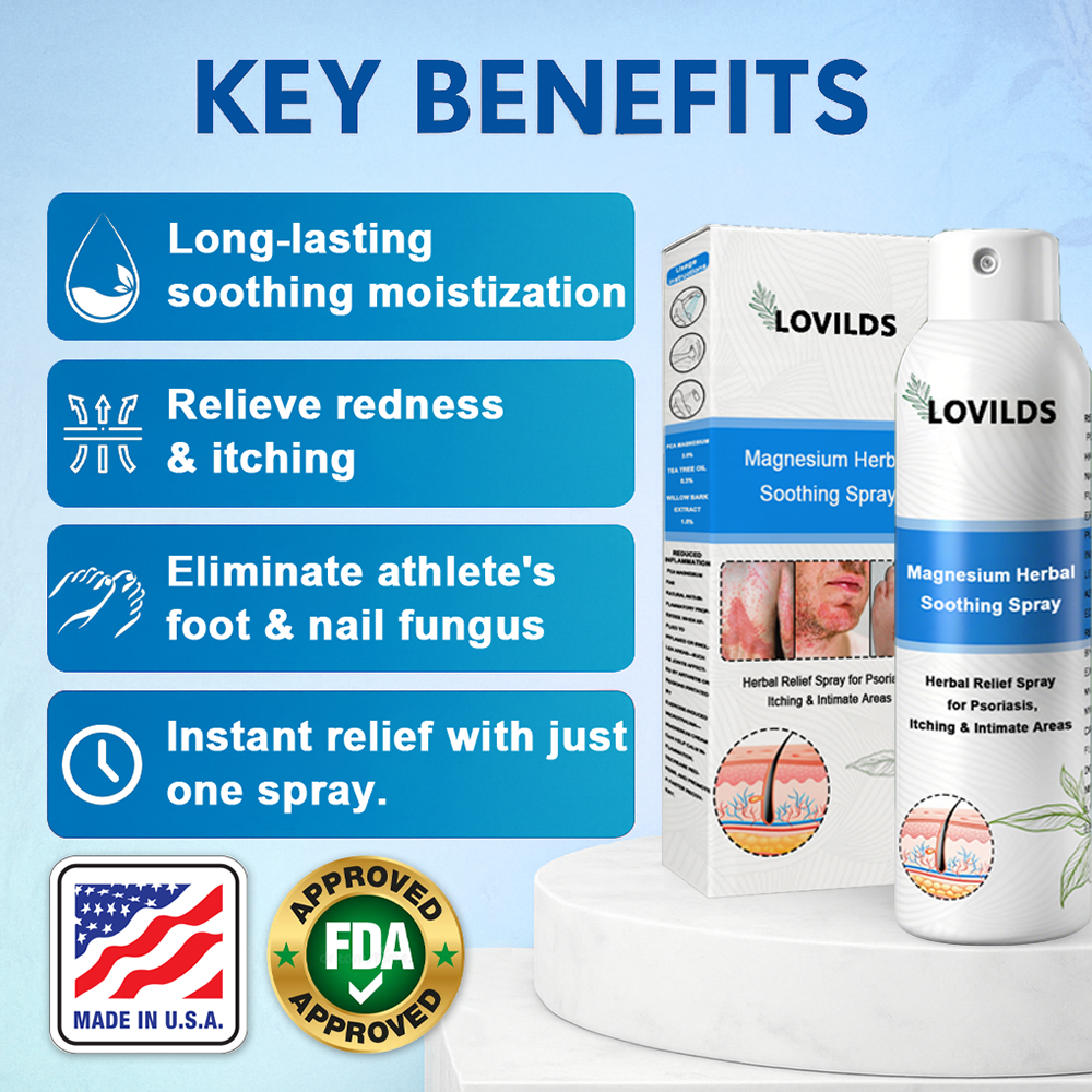 Official Store: LOVILDS™ 👩‍⚕️ Magnesium herbal spray against psoriasis — FDA approved (Relieves psoriasis and eczema, improves bacterial infections in the genital area, treats rosacea and hidradenitis suppurativa, and acne and warts) 🏅