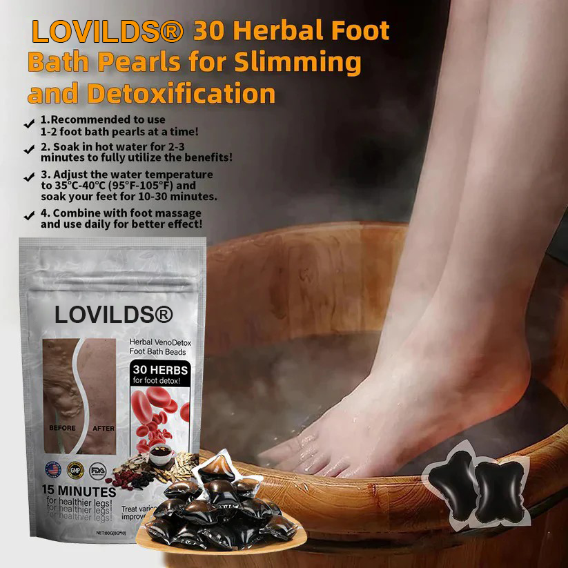 🌿LOVILDS™ Herbal VenoDetox Foot Bath Beads🌲(𝐋𝐀𝐍𝐀 𝐂𝐞𝐫𝐭𝐢𝐟𝐢𝐜𝐚𝐭𝐢𝐨𝐧，𝗟𝘆𝗺𝗽𝗵𝗮𝘁𝗶𝗰 𝗔𝘀𝘀𝗼𝗰𝗶𝗮𝘁𝗶𝗼𝗻 𝗼𝗳 𝗔𝗺𝗲𝗿𝗶𝗰𝗮)