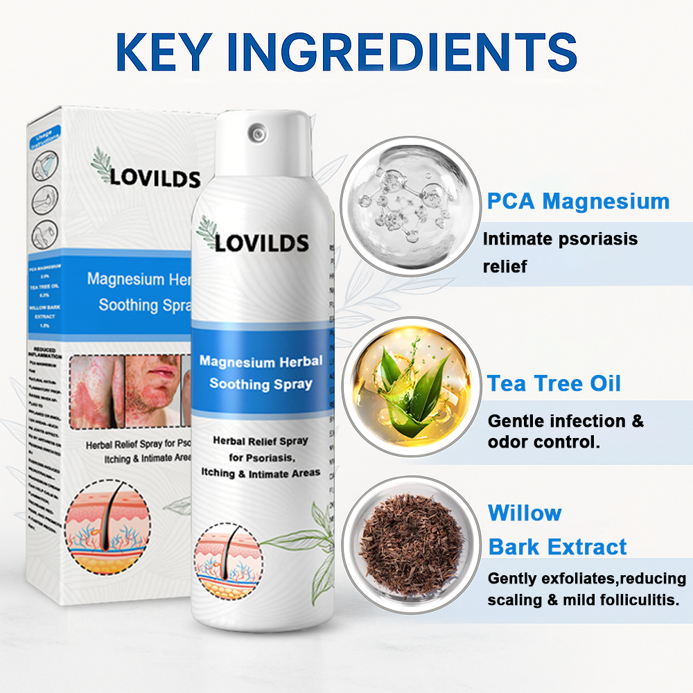Official Store: LOVILDS™ 👩‍⚕️ Magnesium herbal spray against psoriasis — FDA approved (Relieves psoriasis and eczema, improves bacterial infections in the genital area, treats rosacea and hidradenitis suppurativa, and acne and warts) 🏅