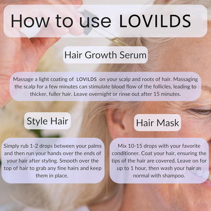 LOVILDS™ Natural Hair Growth Serum - 100% Pure Essential Oils