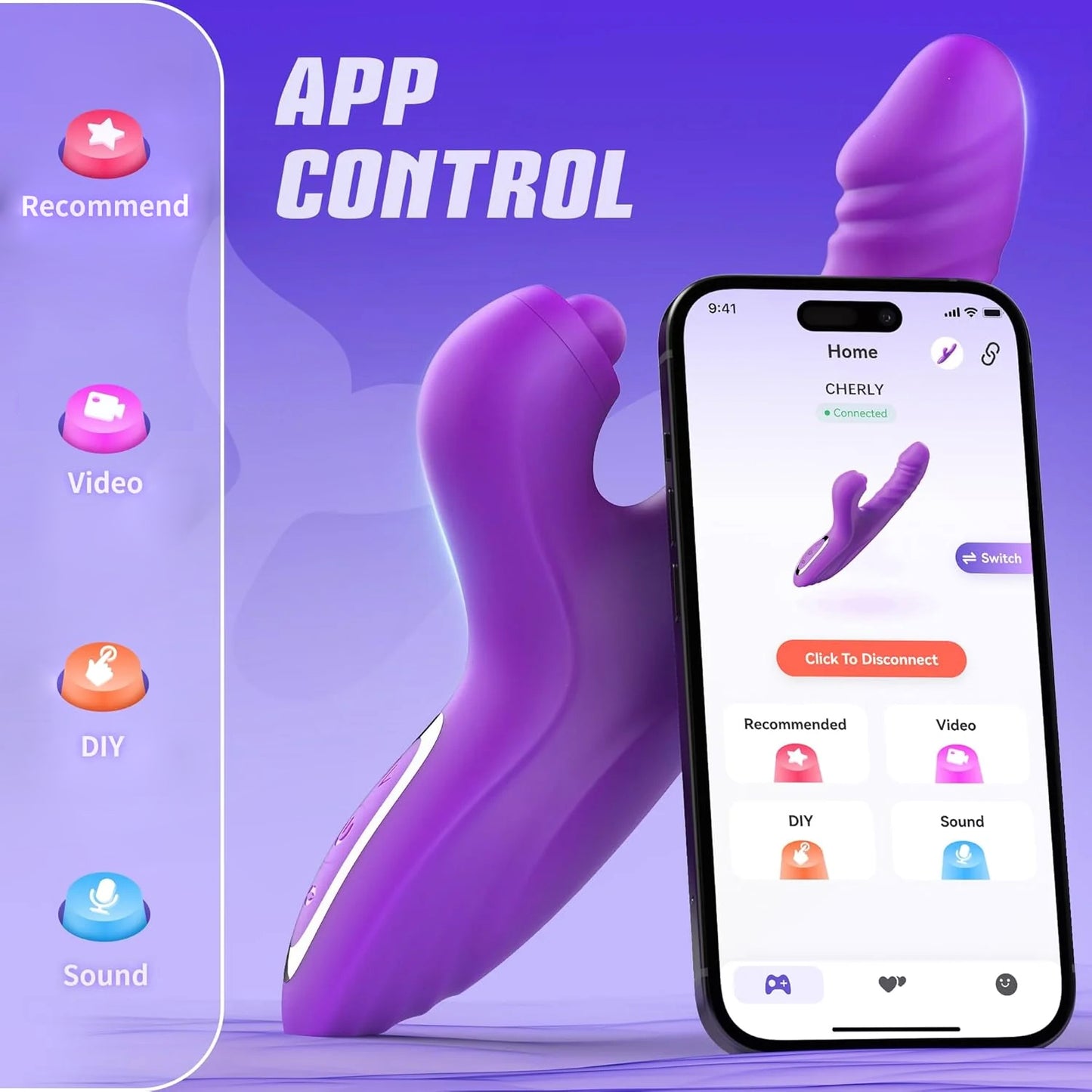 💥Remote control of love 💞 APP control 10 vibrations and 7 swing modes - G Spot Clitoral Vibrators